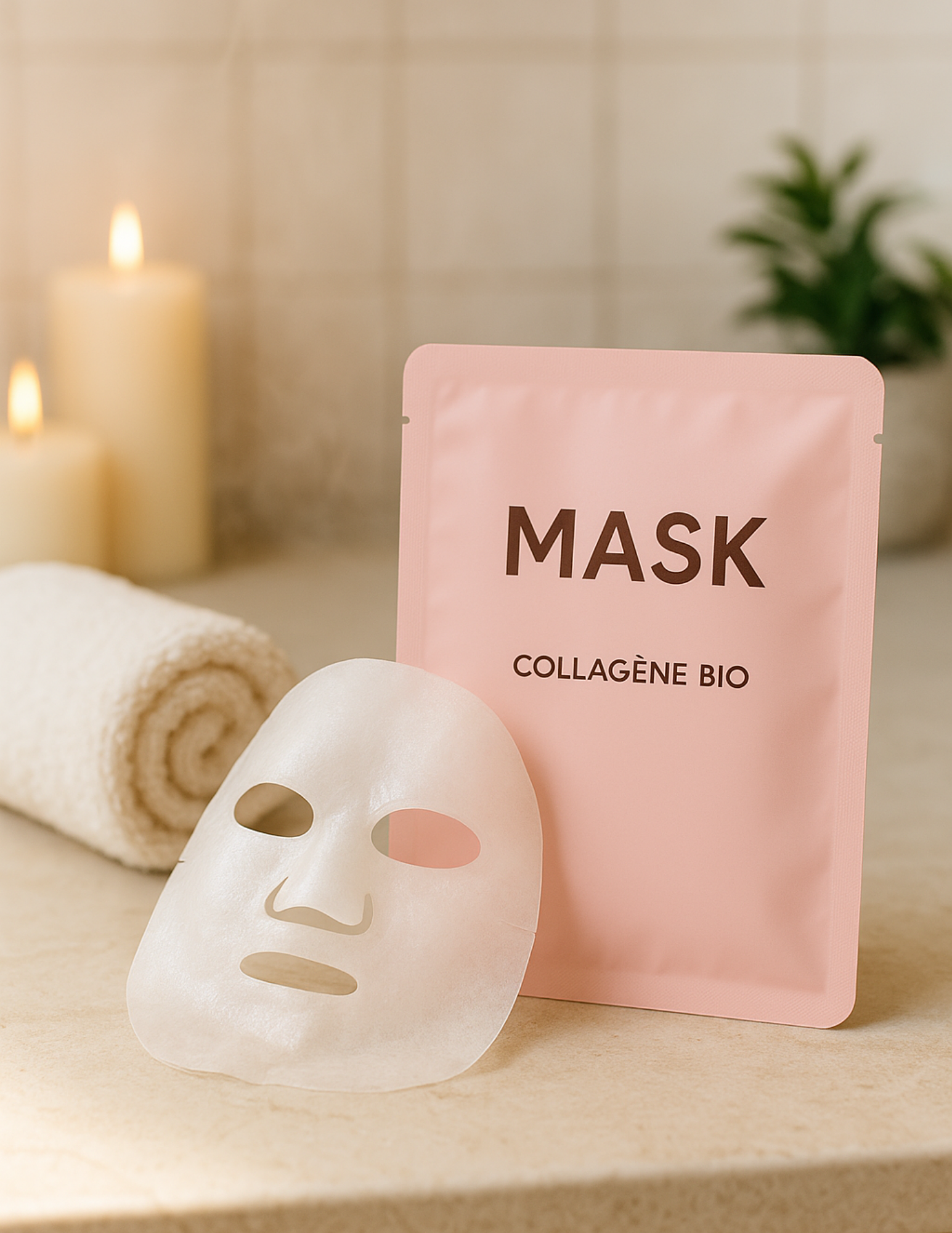 4 Masques au Collagène BIO & Acide Hyaluronique