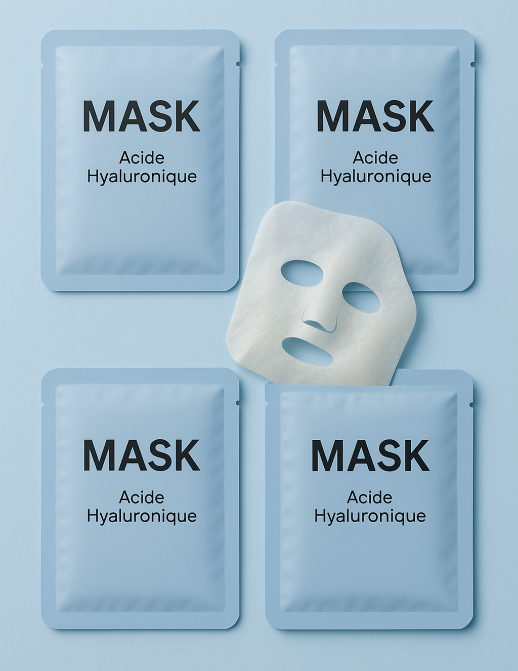 4 Masques au Collagène BIO & Acide Hyaluronique