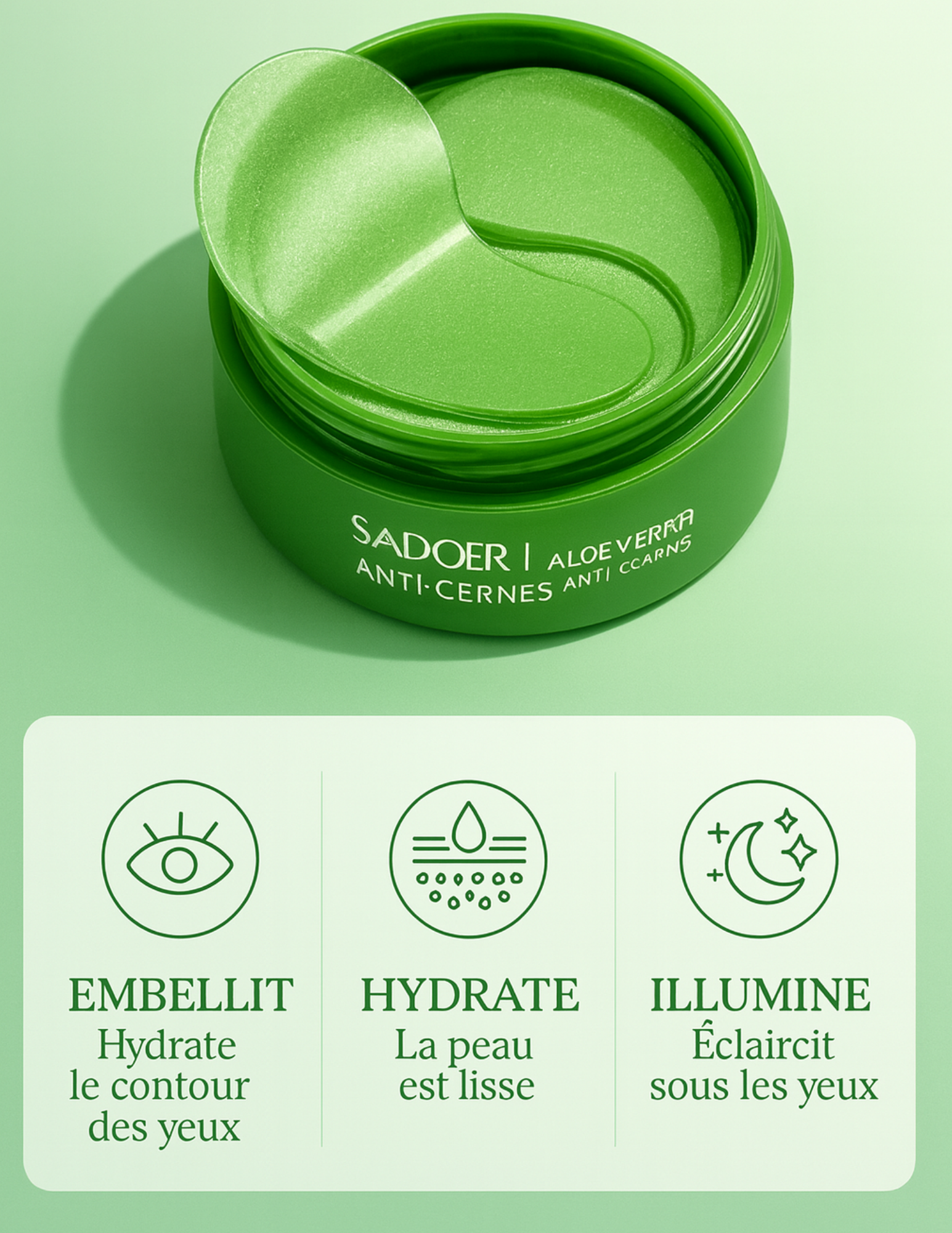 Patchs Anti-Cernes Aloe Vera et Collagène 60 pcs