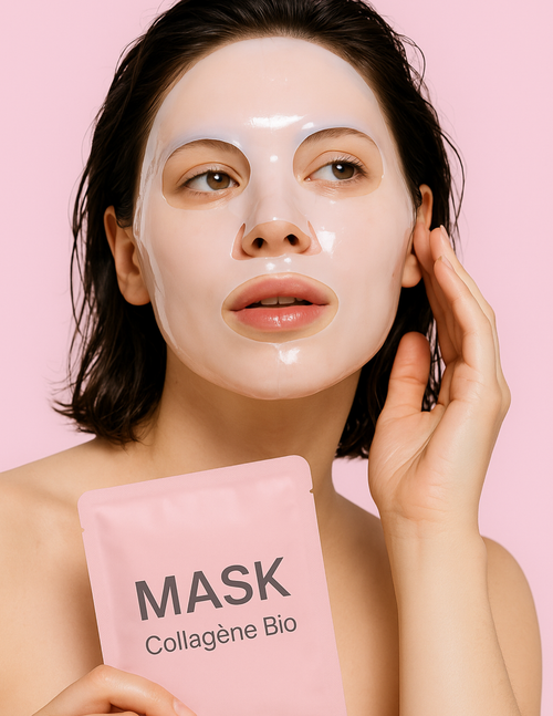 4 Masques au Collagène BIO & Acide Hyaluronique